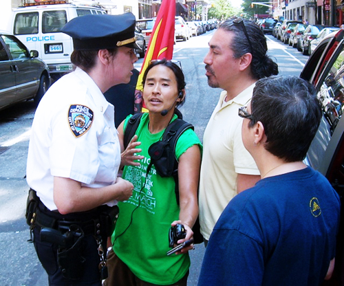 LR: NYPD, Kris Hayashi, Executive Director of Audre Lorde Project 